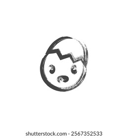 Single brush animal icon chick