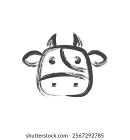 Single brush animal icon cow