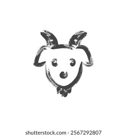 Single brush animal icon goat