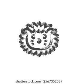 Single brush animal icon hedgehog