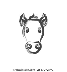 Single brush animal icon horse
