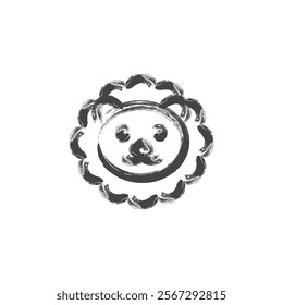 Single brush animal icon lion