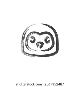 Single brush animal icon owl