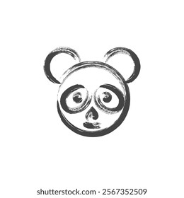 Single brush animal icon panda