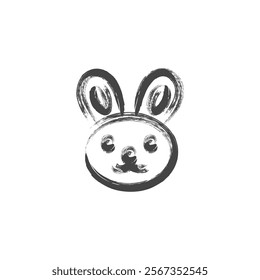 Single brush animal icon rabbit