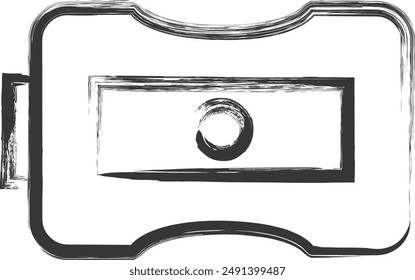 Single brush illustration related to stationery: Pencil sharpener