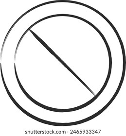 Ilustración dibujada con una sola brocha de una señal simple: Los vehículos están cerrados