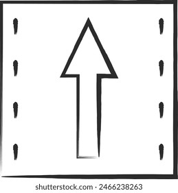 Single brush-drawn illustration of a simple sign, traffic classification by direction of travel