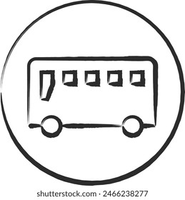 Single brush-drawn illustration of a simple sign - For authorized vehicles only