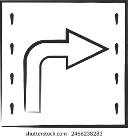 Single brush-drawn illustration of a simple sign, traffic classification by direction of travel