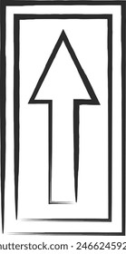 Single brush-drawn illustration of a simple sign - one-way street