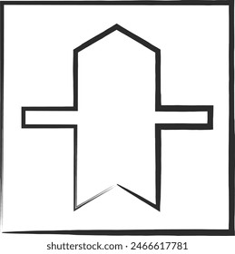 Single brush-drawn illustration of a simple sign - Priority road