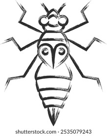 Single brush-drawn mini insect icon Yago