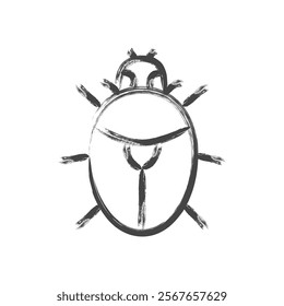 Single brush-drawn mini insect icon Kanabun