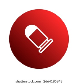 Um único marcador representado em um ícone de elemento gráfico de plano de fundo circular vermelho ou símbolo de arte de design de logotipo