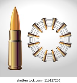 Single bullet and reload (recharging) indicator white