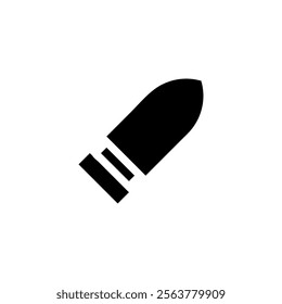 Single bullet silhouette. Concept of war, crime, and danger.