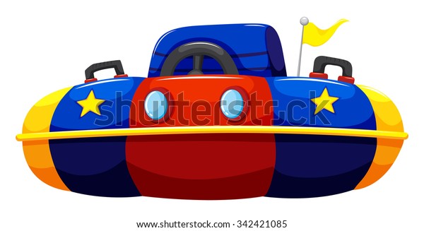 Single bump car with flag\
illustration