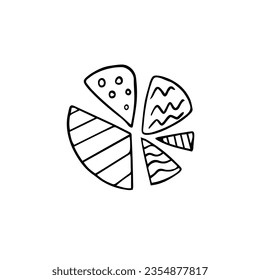 Single business element of analytical chart in doodle style. Hand drawn vector illustration EPS10. Great for banner, posters, web, stickers and professional design 