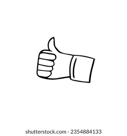 Single business element of thumb up in doodle style. Hand drawn vector illustration EPS10. Great for banner, posters, web, stickers and professional design 