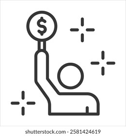 Single Buyer Icon Vector Illustration Outline