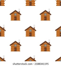 Single cabin pattern. cabin concept. flat trendy Vector seamless Pattern, background, wallpaper