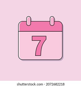 Single calendar icon with pink background. 