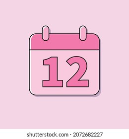 Icono de calendario único con fondo rosado. 