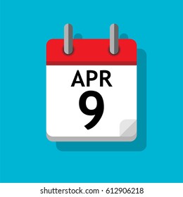 A single calendar page of April. Flat on blue background.