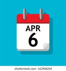 A single calendar page of April. Flat on blue background.