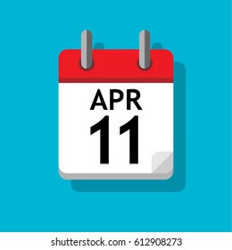 A single calendar page of April. Flat on blue background.