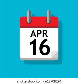 A single calendar page of April. Flat on blue background.