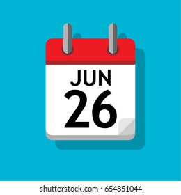 A single calendar page of June. Flat on blue background.