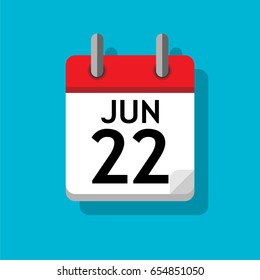 A single calendar page of June. Flat on blue background.