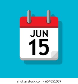 A single calendar page of June. Flat on blue background.