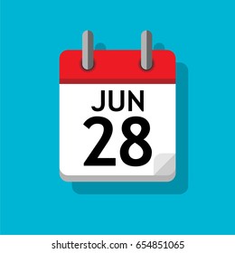 A single calendar page of June. Flat on blue background.