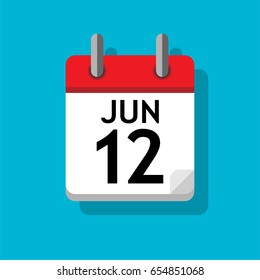 A single calendar page of June. Flat on blue background.