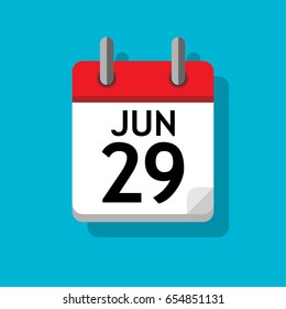 A single calendar page of June. Flat on blue background.