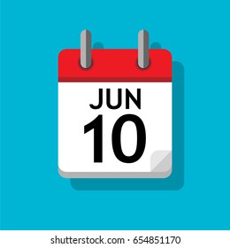 A single calendar page of June. Flat on blue background.