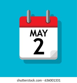 A single calendar page of May. Flat on blue background.