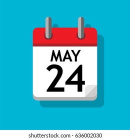 A single calendar page of May. Flat on blue background.