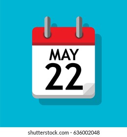 A single calendar page of May. Flat on blue background.