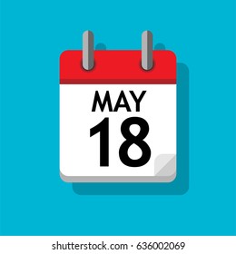 A single calendar page of May. Flat on blue background.