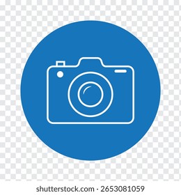 Single Camera blue color icon. Camera capture sign and symbol. Take a picture Vector illustration isolated on white background. Eps 10