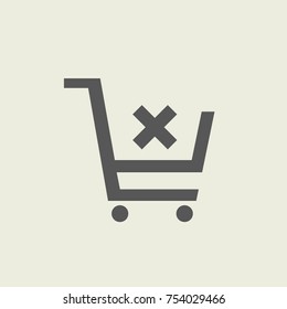 Single cancel Order icon, simple shopping put in flat design vector pictogram vector for app ads logotype web website button ui ux interface elements isolated on white background
