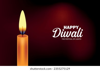 Single candle light on a maroon background with space for text. Candle light composition different rituals