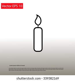 Single candle line icon vector illustration EPS 10