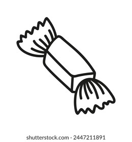 Single candy doodle. Hand drawn vector illustration