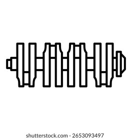 Símbolo abstracto del elemento del contorno mecánico del icono de la línea limpia del recambio del solo coche para el mantenimiento del taller del garaje del servicio del vehículo