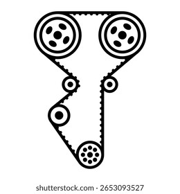Single car spare part clean line icon mechanic outline element abstract symbol for vehicle service garage workshop maintenance